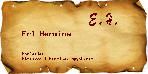 Erl Hermina névjegykártya